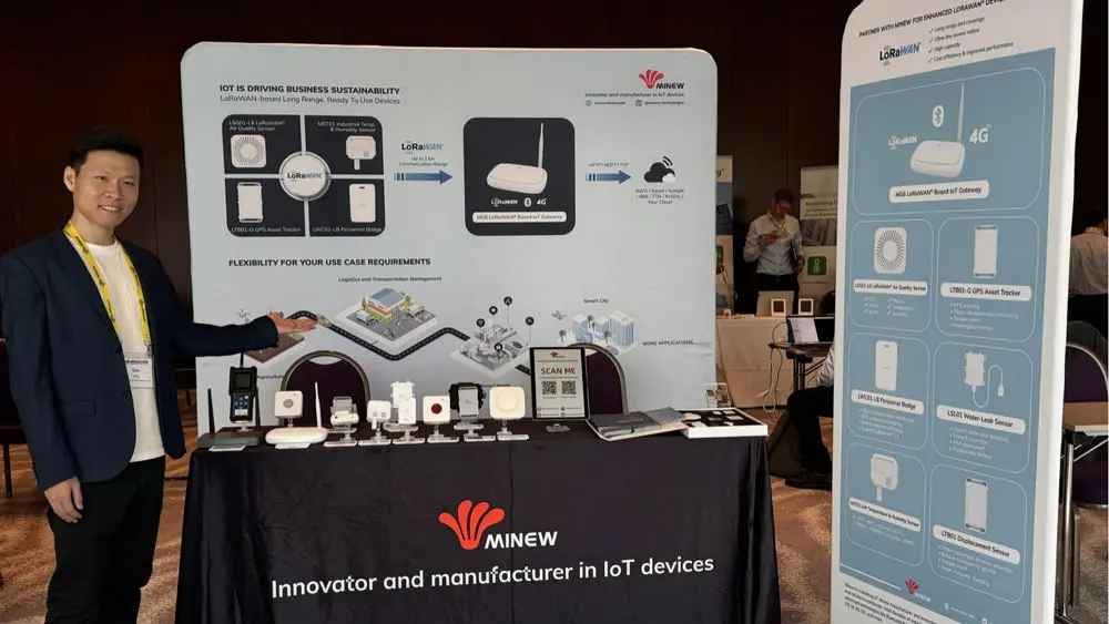 Minew's innovative IoT devices at LoRaWAN® Live Munich 2024 include Sensor Tags, Personal Badges, Asset Trackers, and IoT Gateways for cutting-edge solutions.