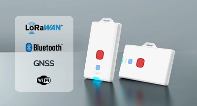 Nahtlose Indoor-to-Outdoor-Positionierung mit sofortigem Notfallalarm in einem schlanken Badge-Design. 